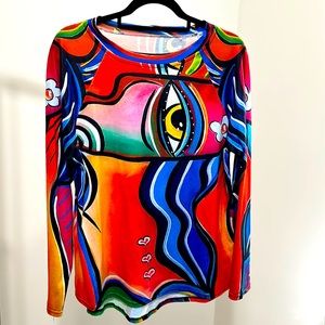 Fashion Brand Large Multicolor Design Top. Sale Discounted Already.